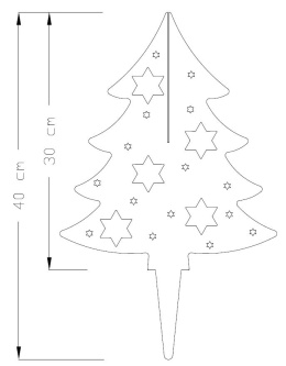 Choinka 3D ozdoba ogrodowa corten rdzewiona 40cm