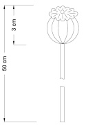 kwiat makówka do ogrodu zardzewiała metalowa