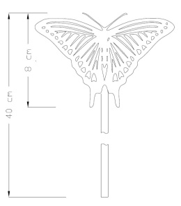 Motyl ozdoba ogrodowa corten rdzewiona