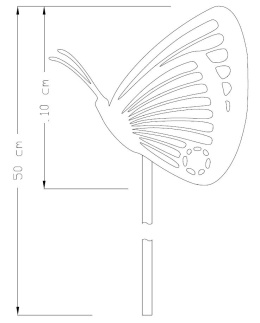 Motyl ozdoba ogrodowa corten rdzewiona