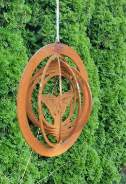 Wind spinner motyl 3D obrotowa ozdoba ogrodowa corten 084